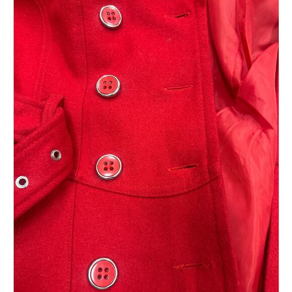 G by Guess Coat Red XL Belted Wool Blend - Picture 6 of 12